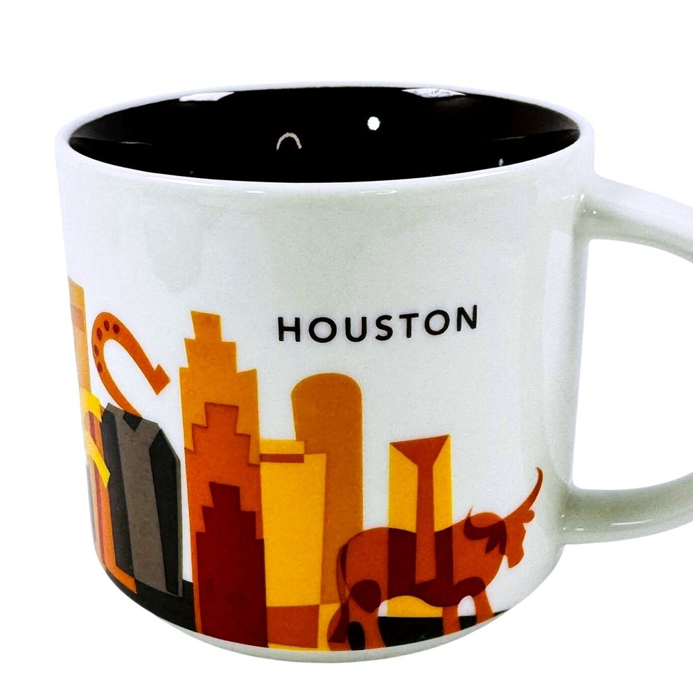 Starbucks 2014 Houston Texas Been There Series Mug Chocolate Brown Interior NICE
